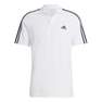 Men Essentials Pique Embroidered Small Logo 3-Stripes Polo Shirt, White, A701_ONE, thumbnail image number 2