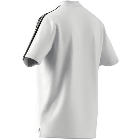 Men Essentials Pique Embroidered Small Logo 3-Stripes Polo Shirt, White, A701_ONE, large image number 10