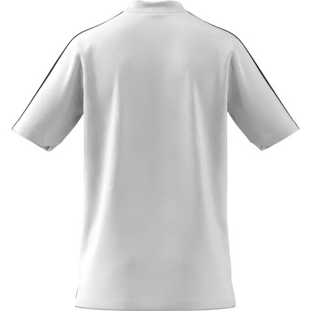 Men Essentials Pique Embroidered Small Logo 3-Stripes Polo Shirt, White, A701_ONE, large image number 11