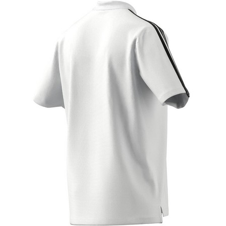 Men Essentials Pique Embroidered Small Logo 3-Stripes Polo Shirt, White, A701_ONE, large image number 13