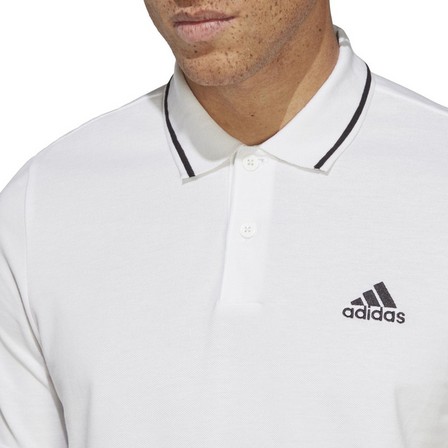 Men Essentials Pique Small Logo Polo Shirt, White, A701_ONE, large image number 1