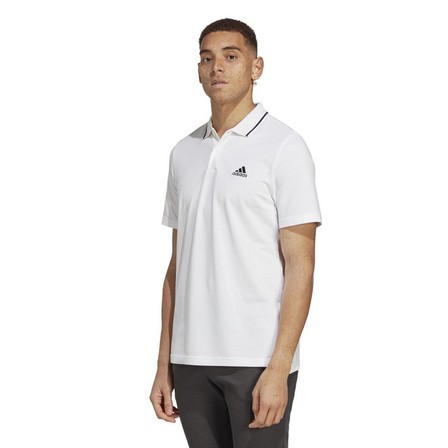 Men Essentials Pique Small Logo Polo Shirt, White, A701_ONE, large image number 7