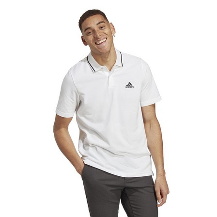 Men Essentials Pique Small Logo Polo Shirt, White, A701_ONE, large image number 10