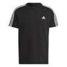 Men Essentials Single Jersey 3-Stripes T-Shirt, Black, A701_ONE, thumbnail image number 0