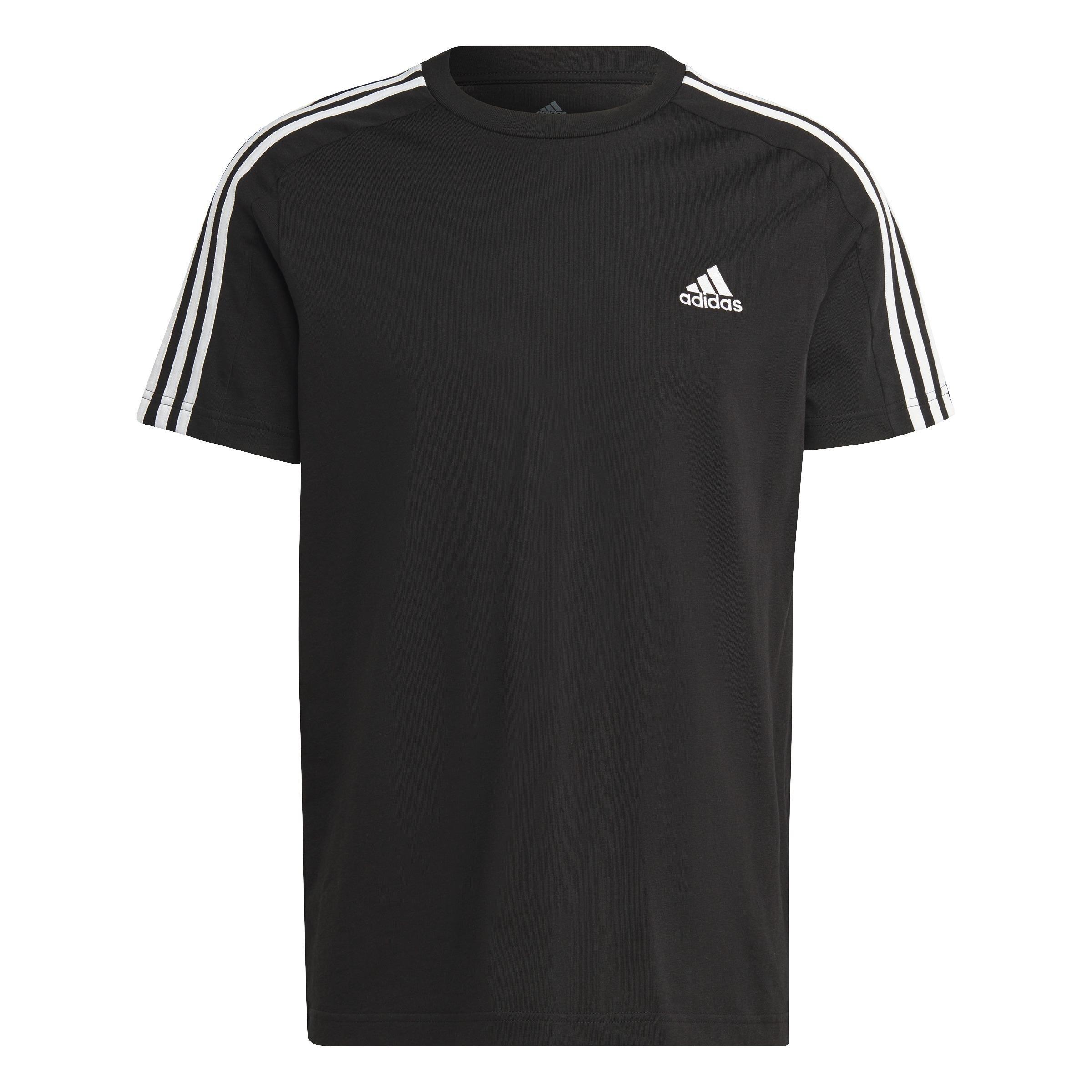Men Essentials Single Jersey 3-Stripes T-Shirt, Black, A701_ONE, large image number 2