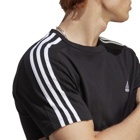 Men Essentials Single Jersey 3-Stripes T-Shirt, Black, A701_ONE, large image number 4