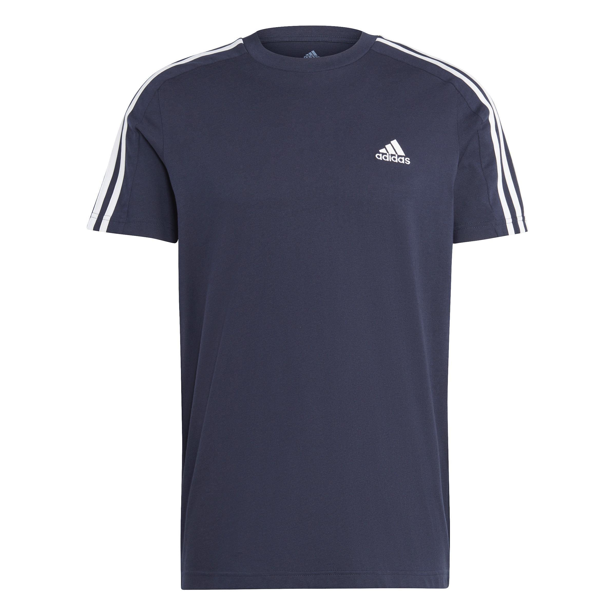 Men Essentials Single Jersey 3-Stripes T-Shirt, Black, A701_ONE, large image number 2