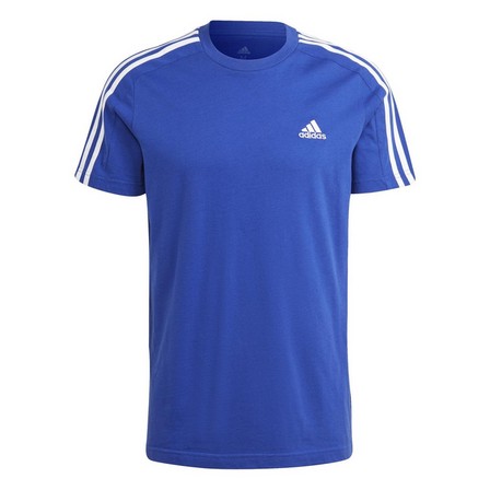 Men Essentials Single Jersey 3-Stripes T-Shirt, Blue, A701_ONE, large image number 1