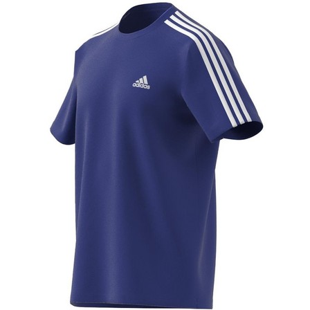 Men Essentials Single Jersey 3-Stripes T-Shirt, Blue, A701_ONE, large image number 11