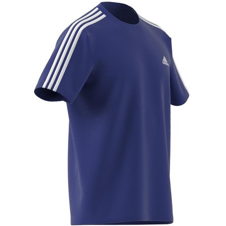 Men Essentials Single Jersey 3-Stripes T-Shirt, Blue, A701_ONE, large image number 12