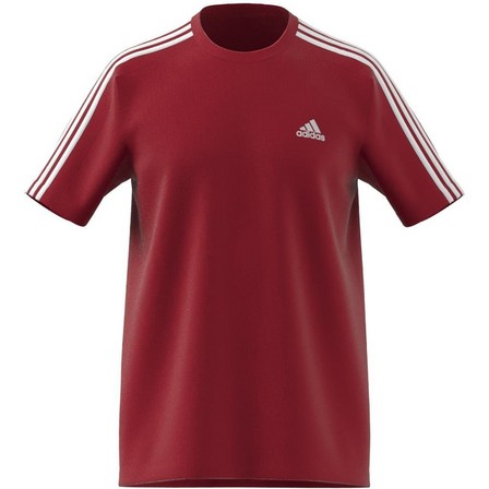 Men Essentials Single Jersey 3-Stripes T-Shirt, Red, A701_ONE, large image number 9