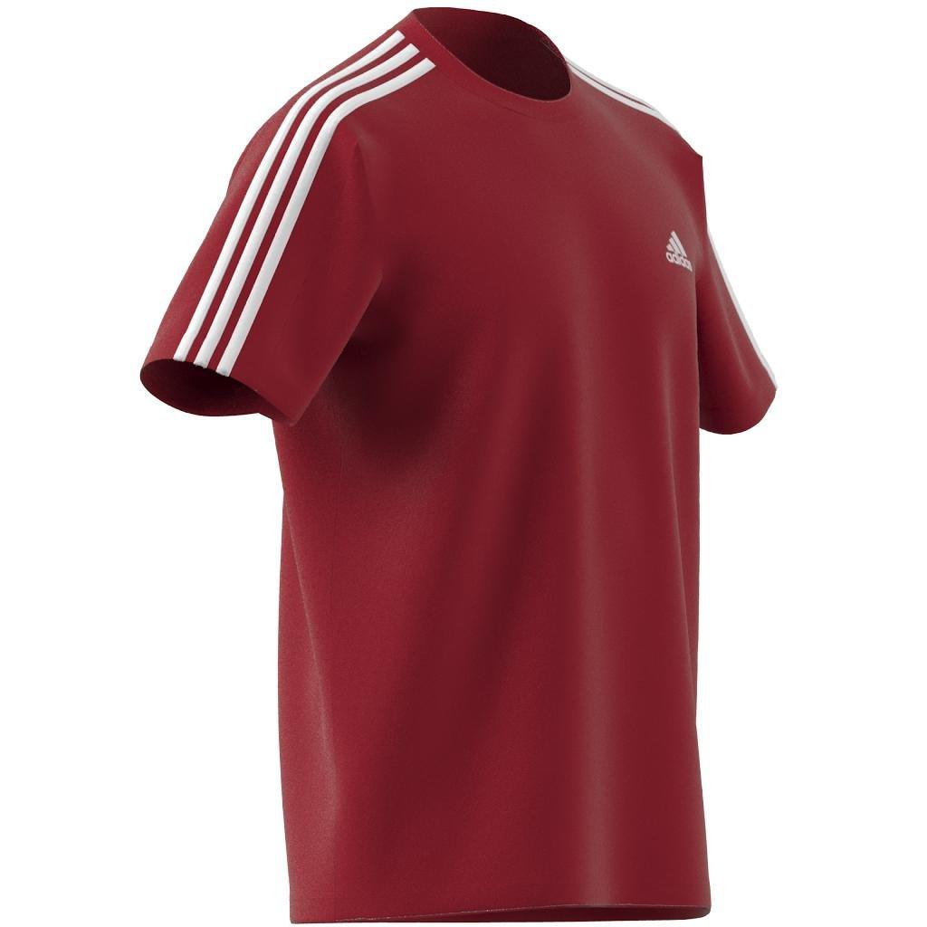 Men Essentials Single Jersey 3-Stripes T-Shirt, Red, A701_ONE, large image number 12