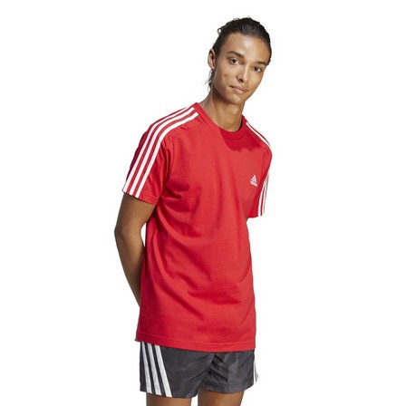 Men Essentials Single Jersey 3-Stripes T-Shirt, Red, A701_ONE, large image number 13