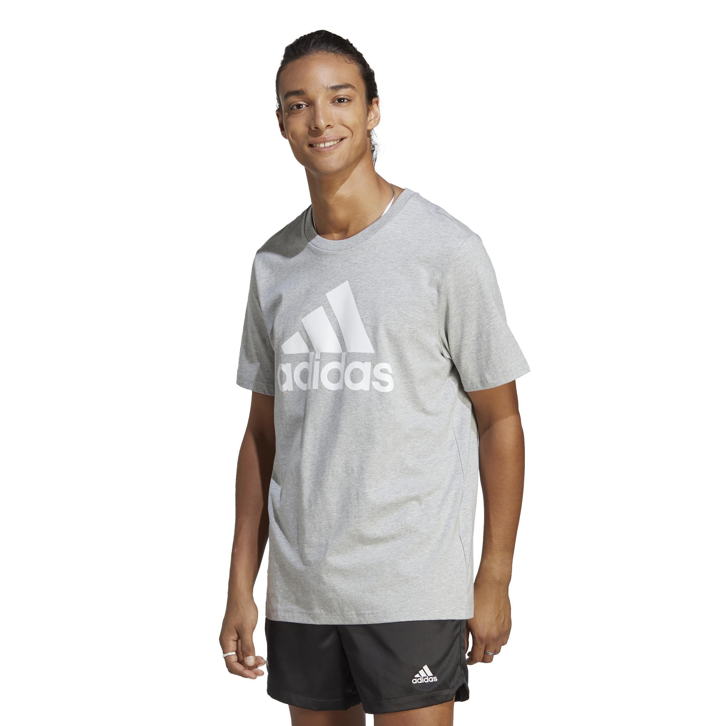 Men Essentials Single Jersey Big Logo T-Shirt, Grey, A701_ONE, large image number 0