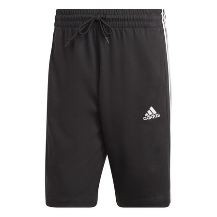 Men Essentials Single Jersey 3-Stripes Shorts, Black, A701_ONE, large image number 1