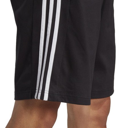Men Essentials Single Jersey 3-Stripes Shorts, Black, A701_ONE, large image number 4