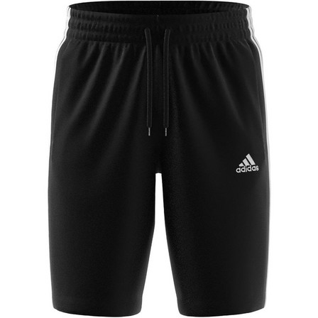 Men Essentials Single Jersey 3-Stripes Shorts, Black, A701_ONE, large image number 7