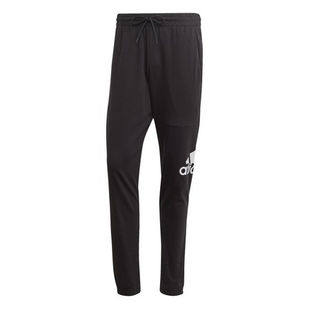 Men Essentials Single Jersey Tapered Badge Of Sport Joggers, Black, A701_ONE, large image number 2