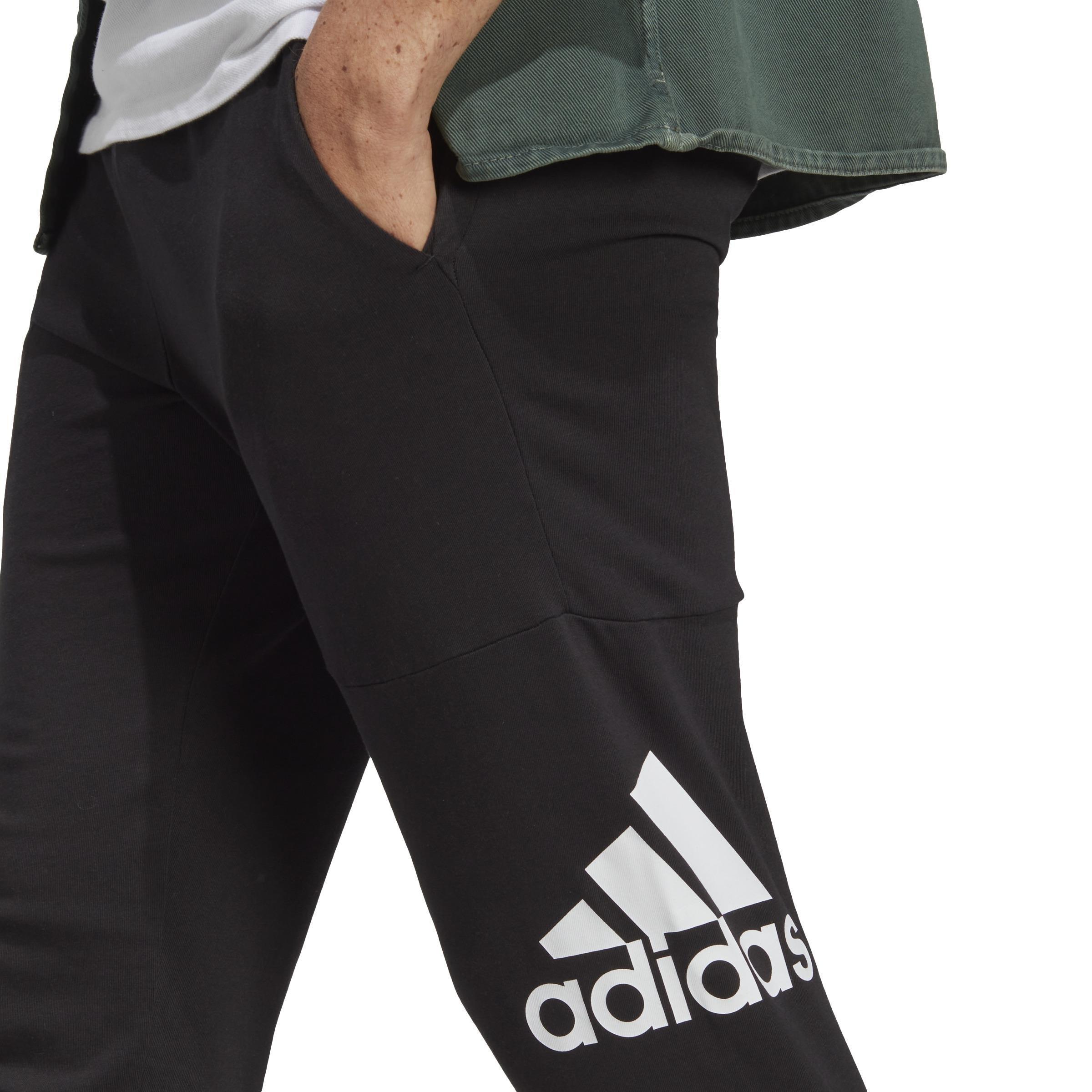 adidas - Men Essentials Single Jersey Tapered Badge Of Sport Joggers, Black