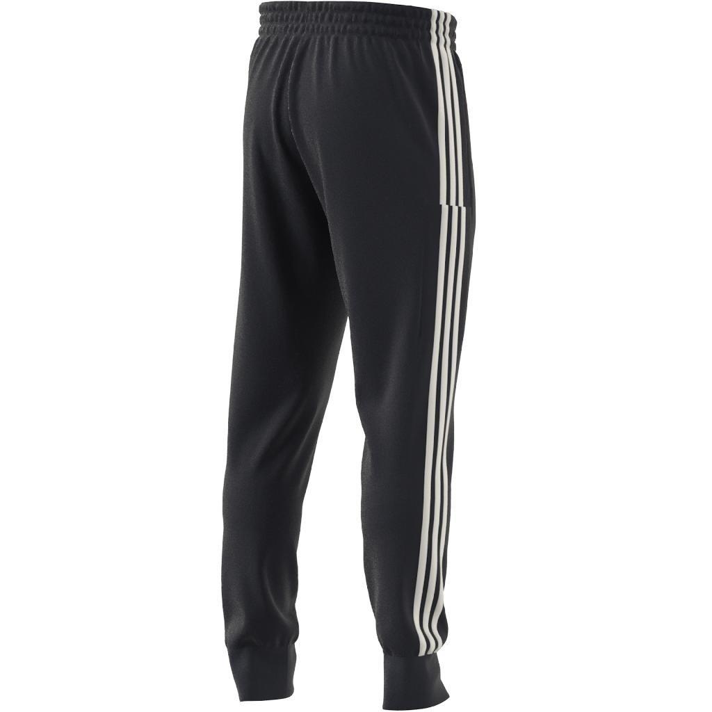 adidas - Men Essentials French Terry Tapered Cuff 3-Stripes Joggers, Black