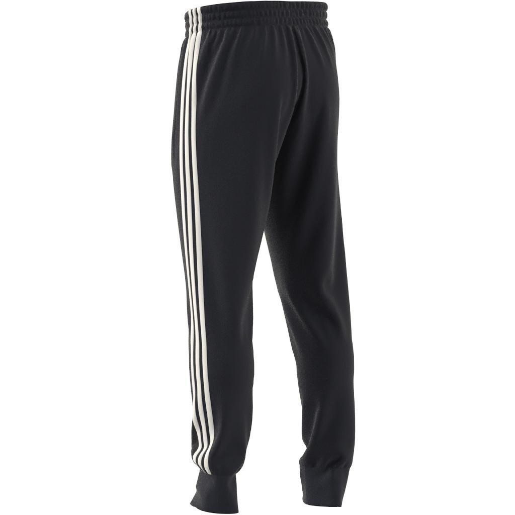 adidas - Men Essentials French Terry Tapered Cuff 3-Stripes Joggers, Black