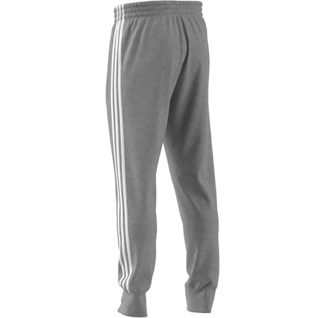 Men Essentials French Terry Tapered Cuff 3-Stripes Joggers, Grey, A701_ONE, large image number 10