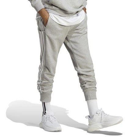Men Essentials French Terry Tapered Cuff 3-Stripes Joggers, Grey, A701_ONE, large image number 13