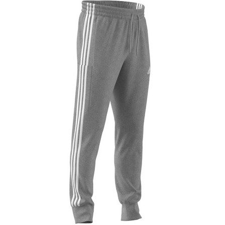 Men Essentials French Terry Tapered Cuff 3-Stripes Joggers, Grey, A701_ONE, large image number 14