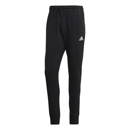 Men Essentials Single Jersey Tapered Cuff Joggers, Black, A701_ONE, large image number 1
