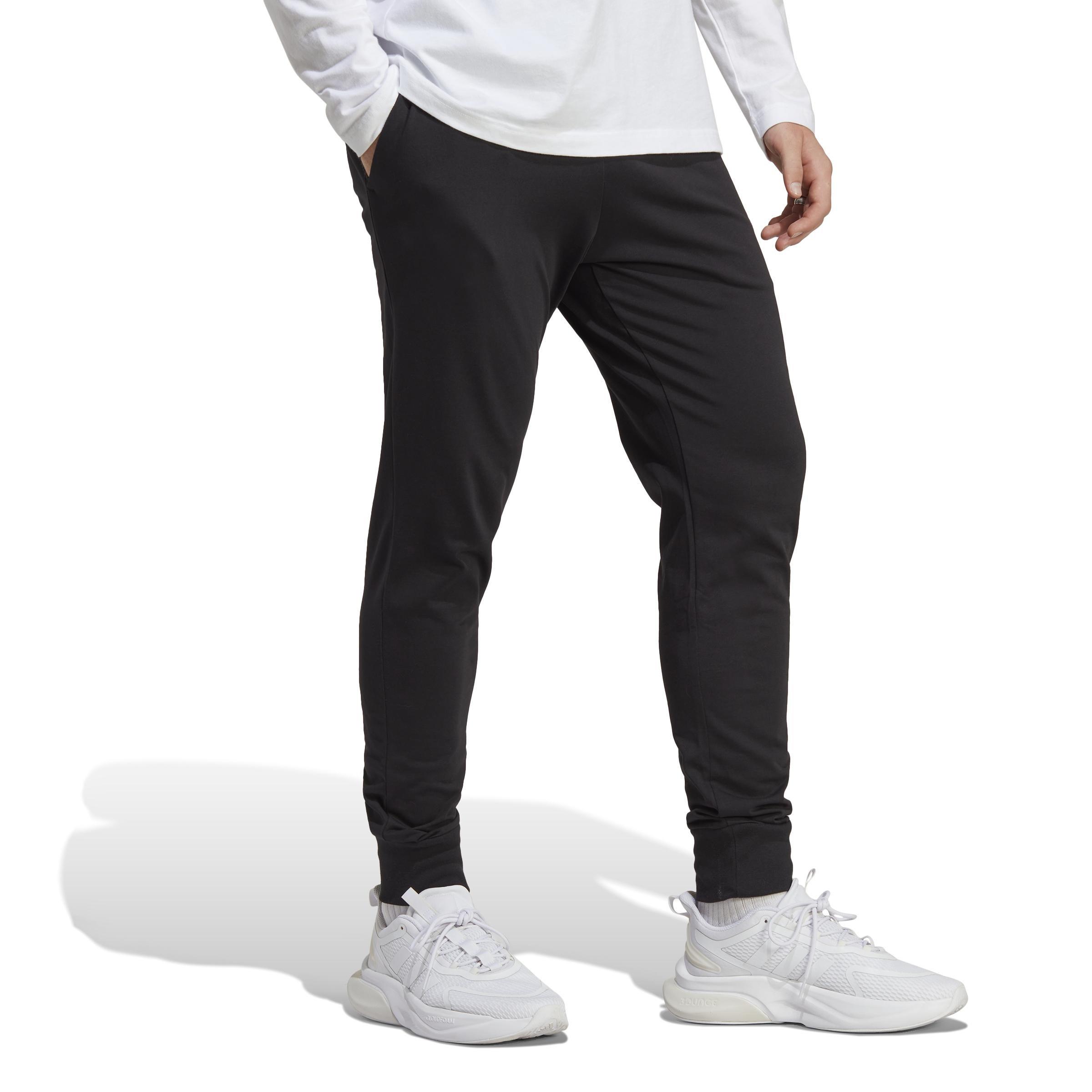 adidas - Men Essentials Single Jersey Tapered Cuff Joggers, Black