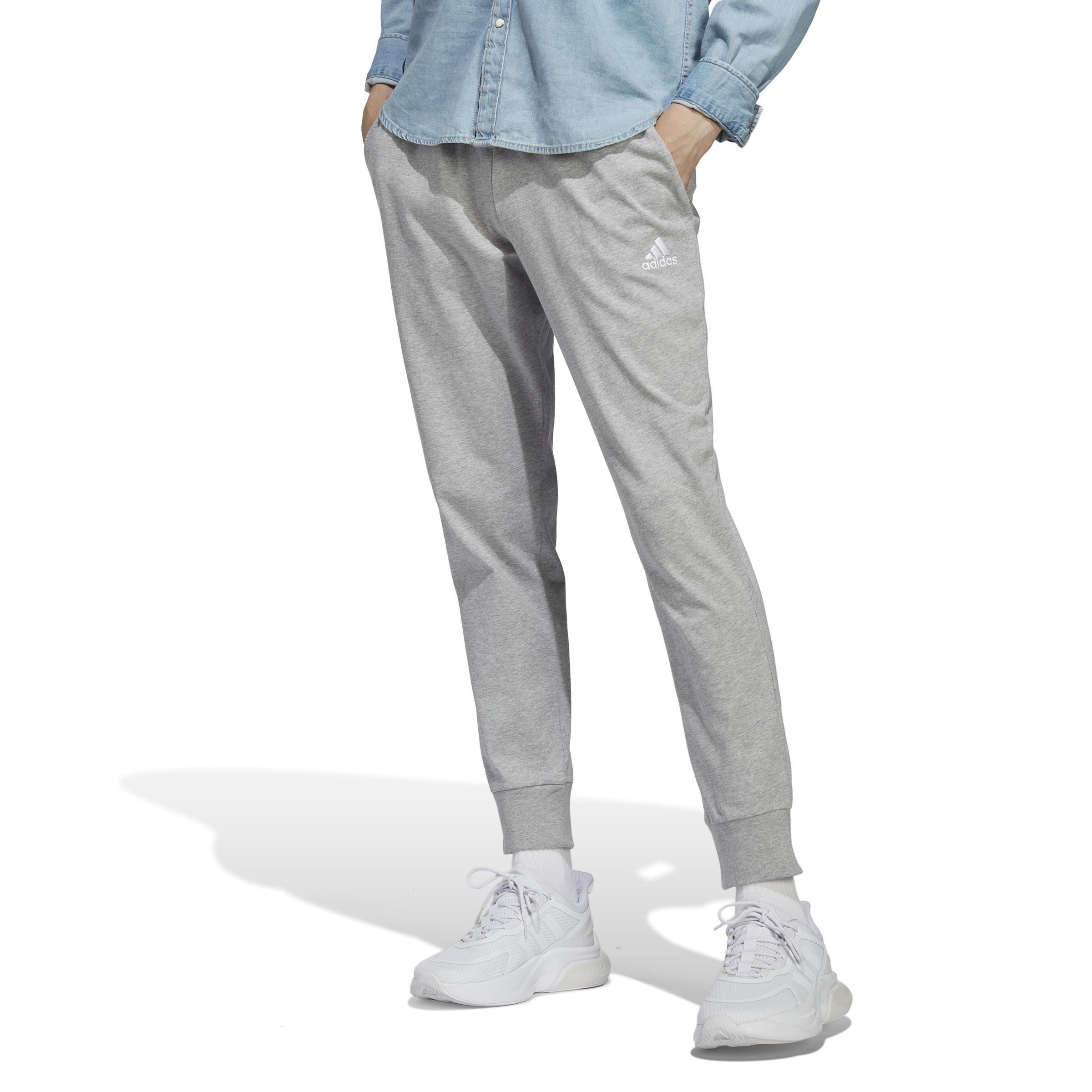adidas - Men Essentials Single Jersey Tapered Cuff Joggers, Grey