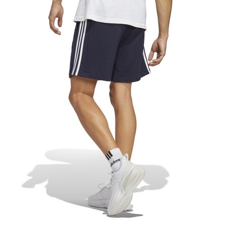 Men French Terry 3-Stripes Shorts, Navy, A701_ONE, large image number 4