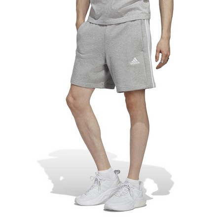 Men Essentials French Terry 3-Stripes Shorts, Grey, A701_ONE, large image number 1