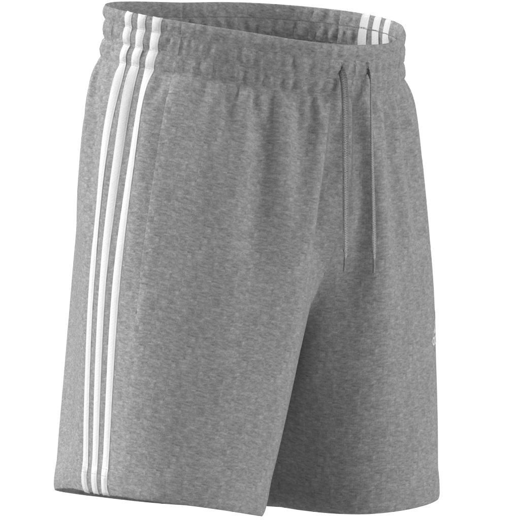 adidas - Men Essentials French Terry 3-Stripes Shorts, Grey