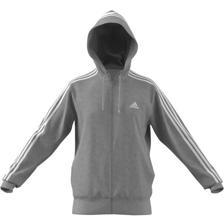 Men Essentials French Terry 3-Stripes Full-Zip Hoodie, Grey, A701_ONE, large image number 14