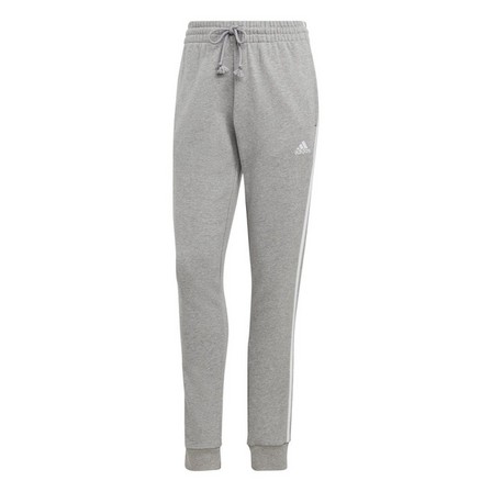 Women Essentials 3-Stripes French Terry Cuffed Joggers, Grey, A701_ONE, large image number 0