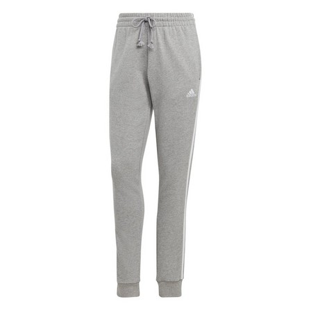 Women Essentials 3-Stripes French Terry Cuffed Joggers, Grey, A701_ONE, large image number 1