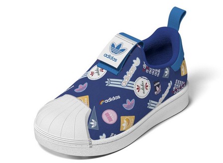 Kids Unisex Superstar 360 Shoes, Blue, A701_ONE, large image number 6