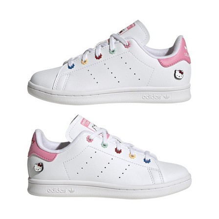 Unisex Kids Hello Kitty Stan Smith Shoes, White, A701_ONE, large image number 12