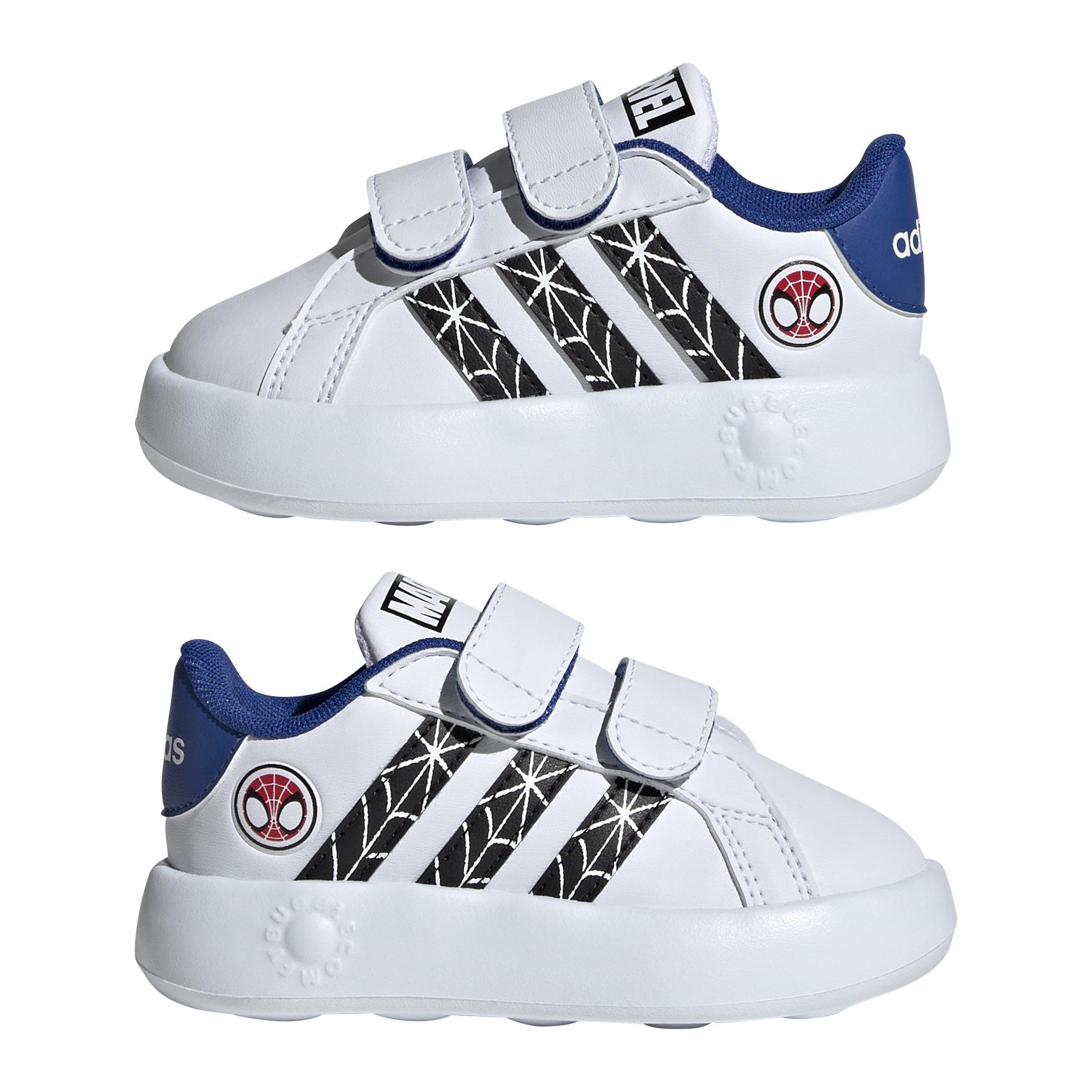 Unisex Kids Marvel's Spider-Man Grand Court Shoes, White, A701_ONE, large image number 7