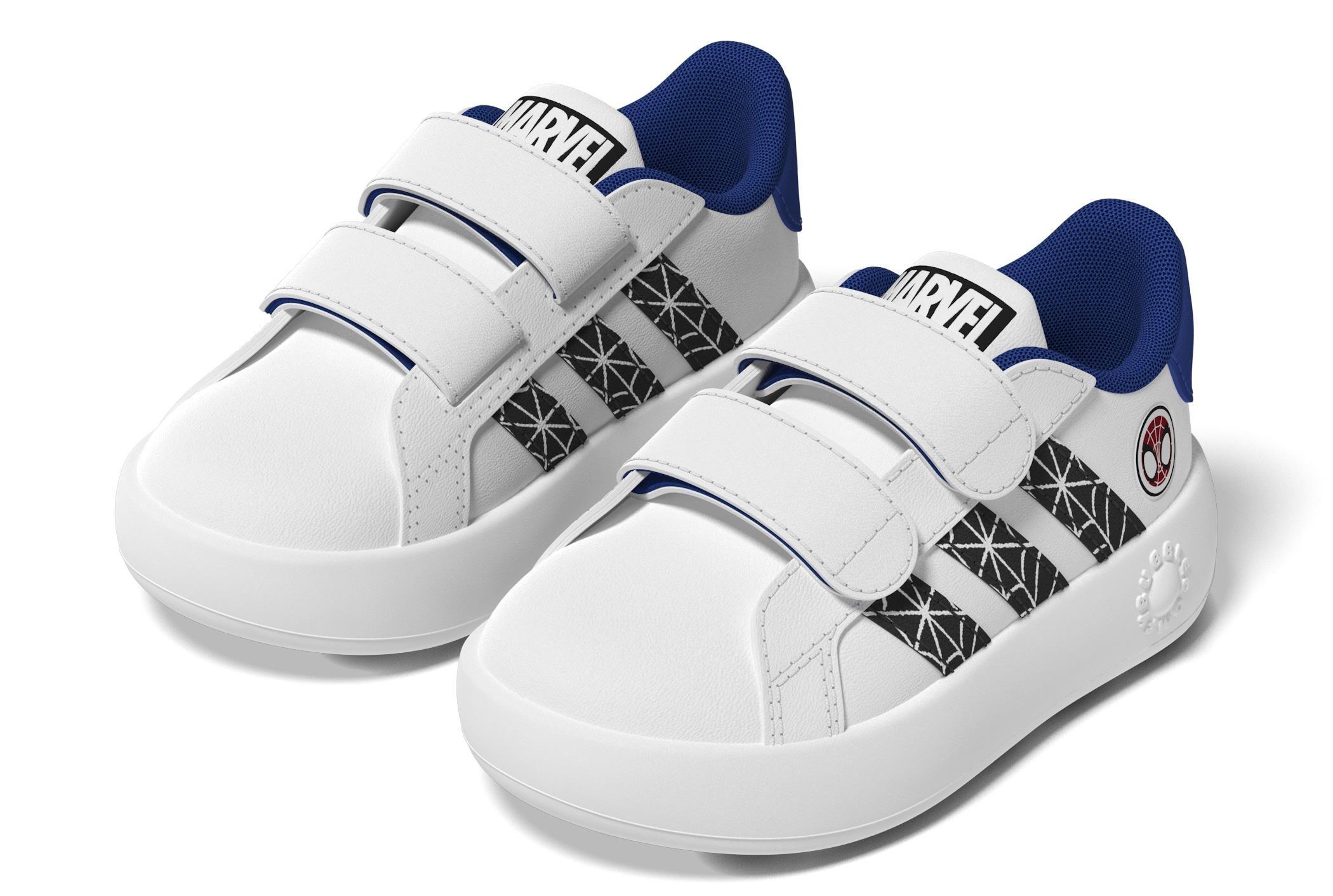 Unisex Kids Marvel's Spider-Man Grand Court Shoes, White, A701_ONE, large image number 8