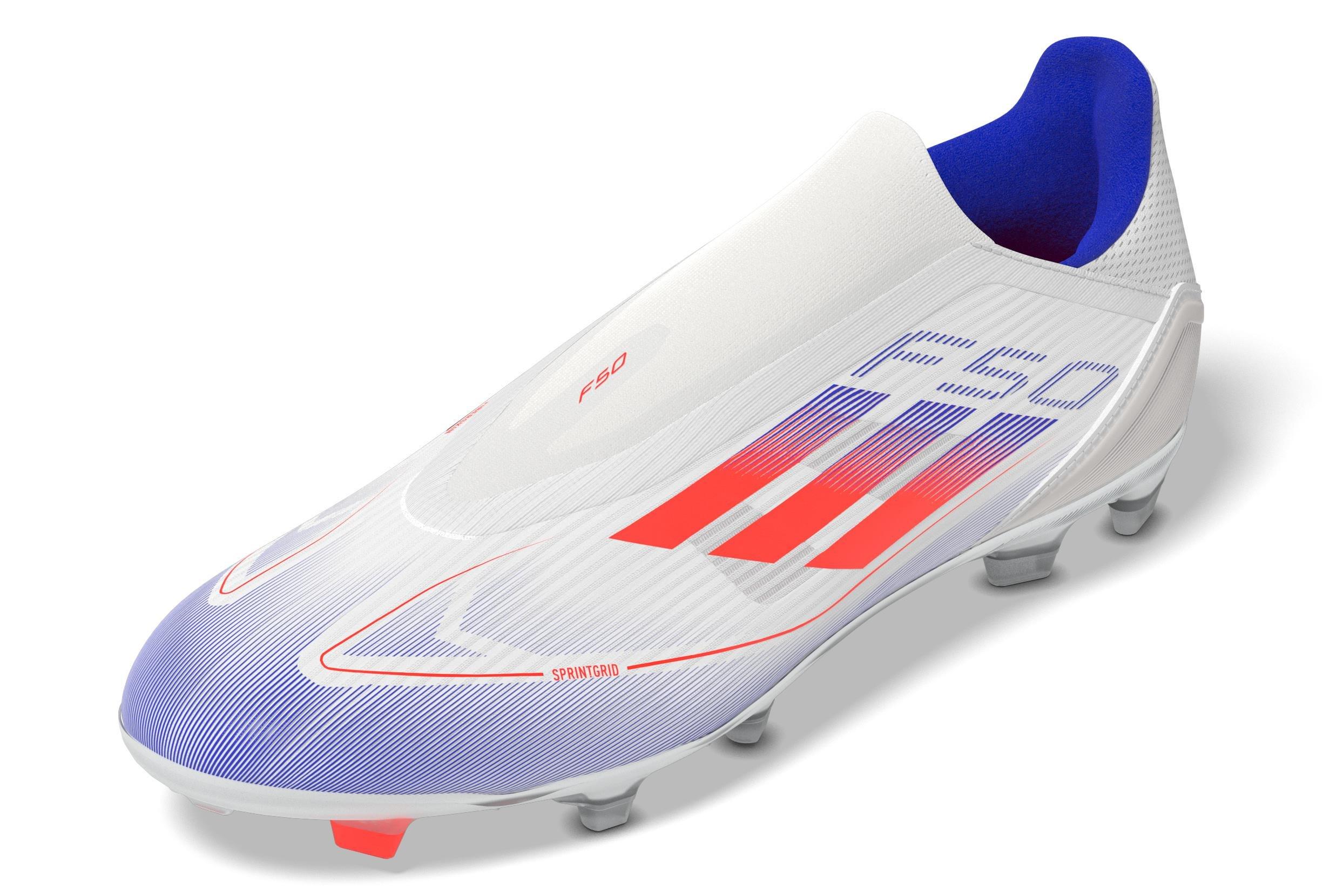 Unisex F50 League Laceless Firm/Multi-Ground Boots, White, A701_ONE, large image number 8