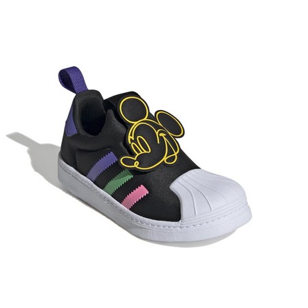 Unisex Kids Adidas Originals X Disney Mickey Superstar 360 Shoes, Black, A701_ONE, large image number 1