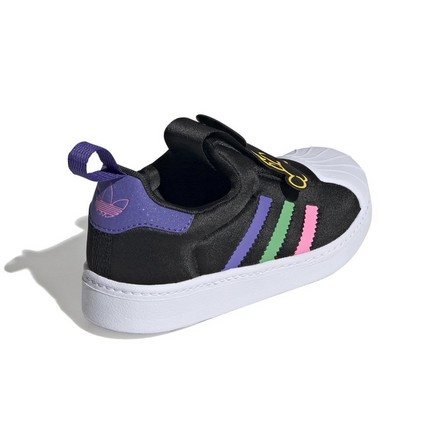 Unisex Kids Adidas Originals X Disney Mickey Superstar 360 Shoes, Black, A701_ONE, large image number 2