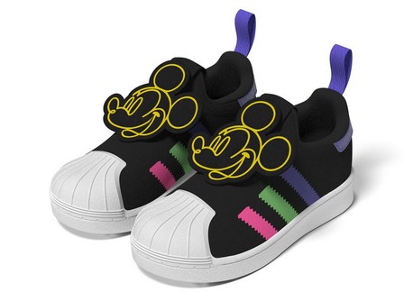 Unisex Kids Adidas Originals X Disney Mickey Superstar 360 Shoes, Black, A701_ONE, large image number 5