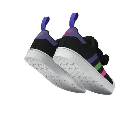 Unisex Kids Adidas Originals X Disney Mickey Superstar 360 Shoes, Black, A701_ONE, large image number 6