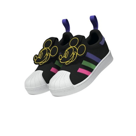 Unisex Kids Adidas Originals X Disney Mickey Superstar 360 Shoes, Black, A701_ONE, large image number 7