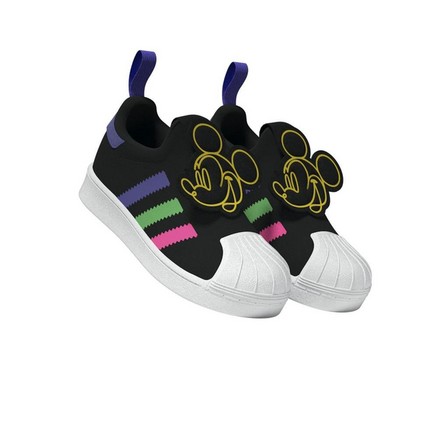 Unisex Kids Adidas Originals X Disney Mickey Superstar 360 Shoes, Black, A701_ONE, large image number 11