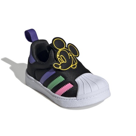 Kids Unisex Adidas Originals X Disney Mickey Superstar 360 Shoes, Black, A701_ONE, large image number 1