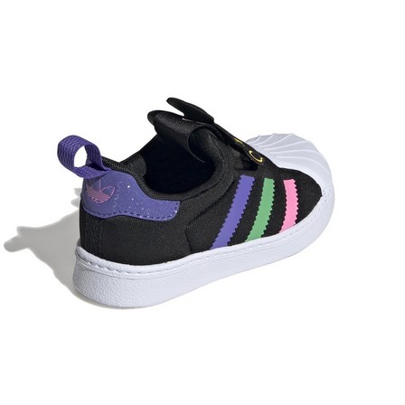 Kids Unisex Adidas Originals X Disney Mickey Superstar 360 Shoes, Black, A701_ONE, large image number 2